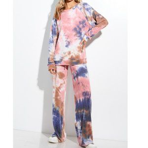 💕2 pc SET! Pink Multi Color Tie Dye Lounge Set